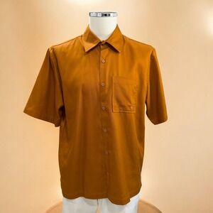Mode Of One Pecan Roast Button Down Shirt Mens Small Short Sleeve Normcore